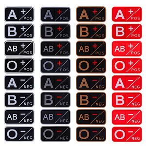 ป้ายติดแขนรูปสี่เหลี่ยมผืนผ้า PVC ปักลายใหม่ สำหรับติดกระเป๋าและหมวก  แบบติดด้วยแถบตีนตุ๊กแก  แสดงผลิตภัณฑ์  ประเภทเลือด A-, <span class=keywords><strong>B</strong></span>-, AB-, <span class=keywords><strong>O</strong></span>- - Product Image 1