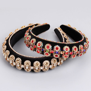 Serre-têtes pour femmes Hua Liyu, noir, or, argent, rouge, ornés de strass, style baroque, accessoires pour cheveux pour un look tendance - Product Image 4