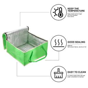 Large Heavy Duty Non Woven Grocery Thermal Shopping Bag Aluminum Foldable Cooler Bag Reusable Bake <b>Insulated</b> Bags - Product Image 2
