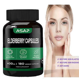 Suplementos herbales OEM Vitamina C Cápsula de extracto de saúco negro Cápsulas de saúco - Product Image 1