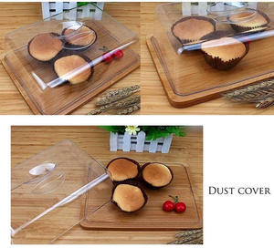 Planche à découper rectangulaire en bambou personnalisée en usine, support à gâteau pour le stockage du fromage et des gâteaux - Product Image 6