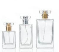 Flacon de parfum de luxe en verre transparent 30 ml, flacon d'eau mat 10 ml séparé, diffuseur à pression, emballage avec impression sérigraphique