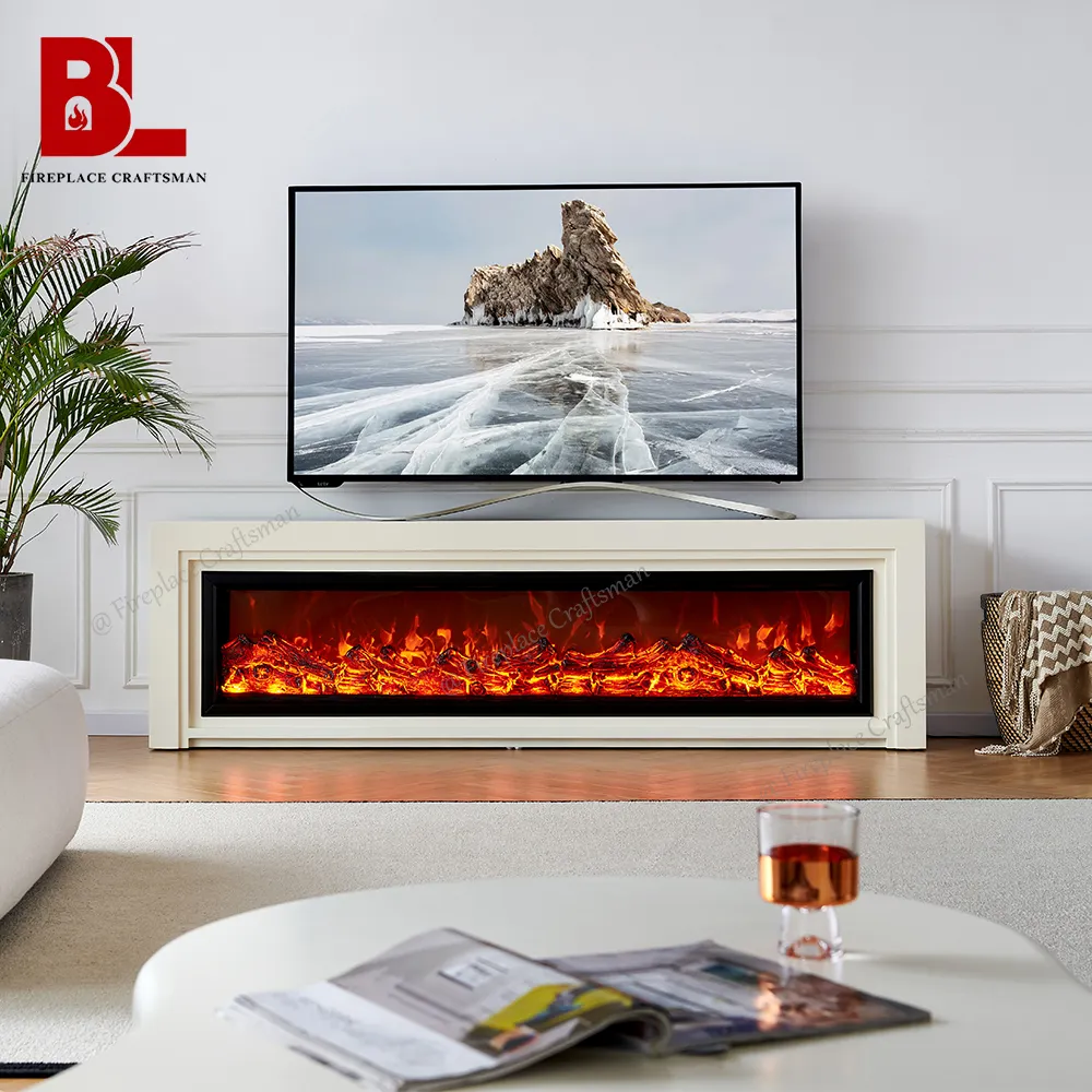 78 inch hiện đại trang trại meuble TV trung tâm giải trí TV tủ phòng khách TV đứng với lò sưởi