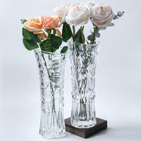 Vase en verre de luxe OEM de haute qualité pour mariage, grand vase simple pour arrangement floral aquatique, décoration maison et bureau
