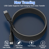 Cable de Carga USB C a C de Alta Resistencia, 100W 5A, Trenzado de Nailon, Carga Rápida PD, Compatible con Teléfonos y Laptops