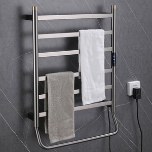 Radiateur chauffe-serviettes électrique en acier inoxydable 6 bars avec minuterie intégrée coupure de courant automatique avec étagère en <span class=keywords><strong>verre</strong></span> - Product Image 3