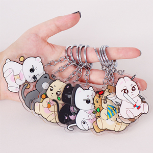 Custom Printed Cute Anime Style Keychain Clear Acrylic with Metal and Glass Personalized Keyholder for Digital Photos
