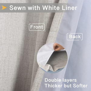 Tende per porte scorrevoli all'ingrosso Look in lino primitivo 100% tende oscuranti tende per porte da giardino con isolamento termico per soggiorno - Product Image 3