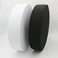 10mm-70mm Blanc Noir Couleur Polyester Ceinture Élastique En Gros Personnalisé Tricoté Bandes Élastiques pour Vêtement