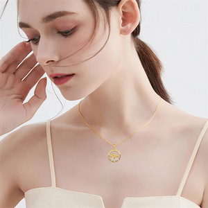 2401 <strong>meise</strong> Charm Jewelry Fashion simple Faith Round Hill Mustard seed gold silver with letter stainless steel necklace - Product Image 4