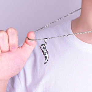 Ciondolo da Uomo in Acciaio Inossidabile 316L, Lussuoso Pendente a Forma di Testa di <span class=keywords><strong>Lupo</strong></span> in Titanio, Gioiello Punk alla Moda - Product Image 2