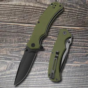D2 AUS-8 steel blade black color G10 handle survival outdoor g10 portable folding small knife hunting