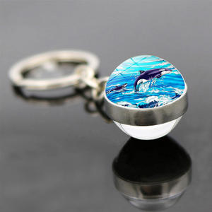 Colgante de delfín Bola de cristal de doble cara Llavero Colgante Llaveros promocionales - Product Image 2