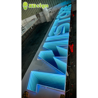 Lettres lumineuses LED personnalisées Infinity Abyss, résistantes aux intempéries, en acrylique 3D, signalisation IPX7, éclairées, Bluetooth, multicolores, pour voiture