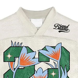 Women Oversized Mesh <b>Football</b> Jersey V Neck Printed Short Sleeve Breathable Polyester Vintage Graphic Streetwear Sports Top - Product Image 3