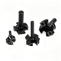 Lot de 4 fraises à indexation en carbure pour défonceuse, pour fraisage de fond et rainurage, pour le travail du bois CNC, avec inserts remplaçables à 4 faces