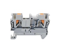 Kton PT 2.5 Bornier à ressort rapide en plastique PA et laiton, à montage sur panneau, installation sans vis, pour rail DIN, 800V 24A