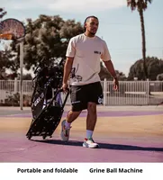 Entraîneur de basketball portable et pliable avec filet de rebond réglable en acier et aluminium pour l'entraînement au tir sur les terrains