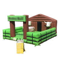 Matelas gonflable personnalisé pour fête en plein air Jeu de combat de taureaux d'équitation mécanique de rodéo gonflable pour enfants