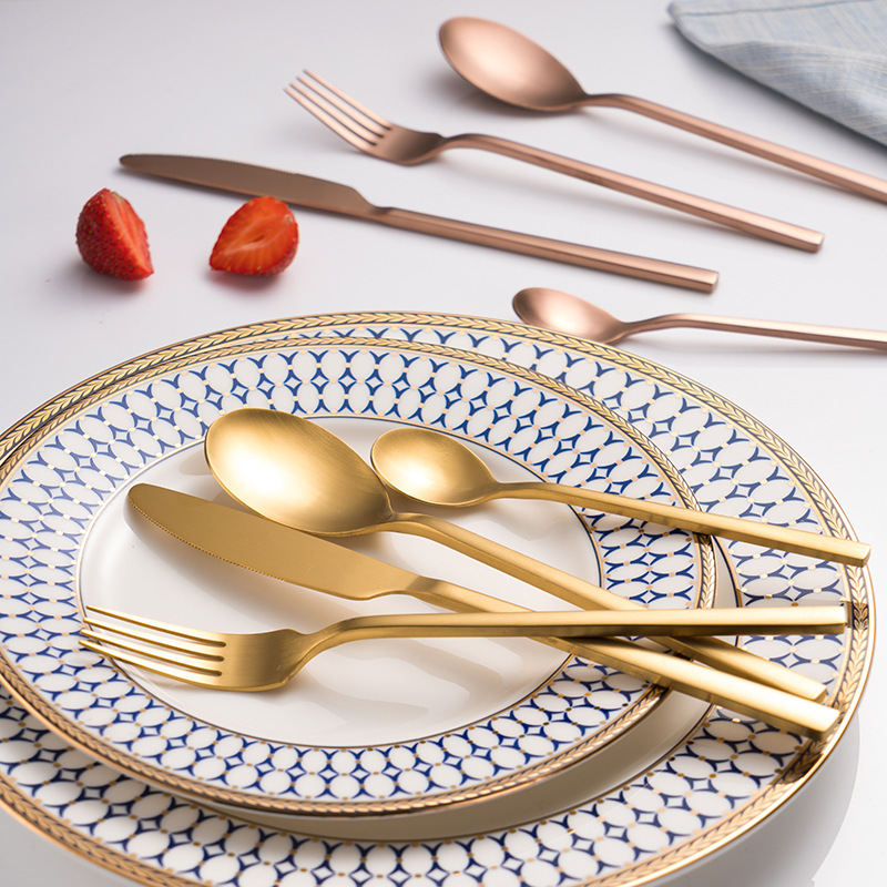 Stainless Steel Cutlery Set Wedding Party Festival Silverware Gold Flatware Set For 8 People · image 6