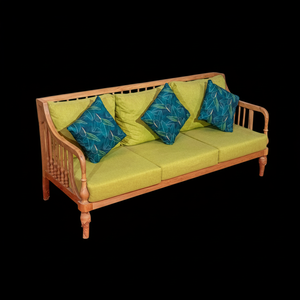 Indochine โซฟาไม้แอชยุคกลางศตวรรษที่ทันสมัยสำหรับบ้านห้องนั่งเล่นเบาะรองนั่งเฟอร์นิเจอร์หมอนโรงแรมวิลล่า - Product Image 1