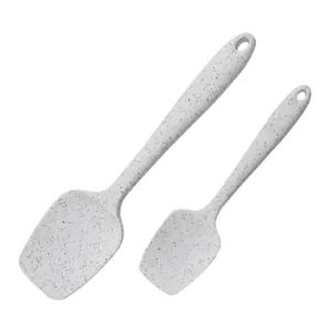 Conjunto de raspador para crianças/adultos, espátula de cozinha espátula de silicone com ponto branco e preto