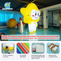 Mascotte gonflable LED en forme d'étoile de dessin animé - Personnage debout alimenté par prise électrique, taille personnalisée pour les événements/publicité/décoration, lumières de souffleur