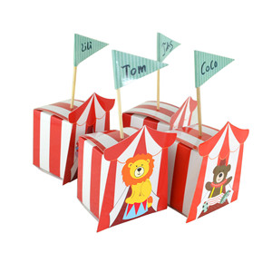 DAMAI Lion ours éléphant papier boîte à bonbons créatif Animal <span class=keywords><strong>cirque</strong></span> bébé <span class=keywords><strong>anniversaire</strong></span> bonbons boîtes d'emballage avec drapeau enfants boîte à bonbons - Product Image 3