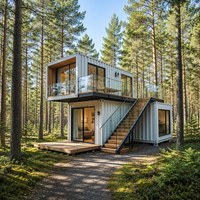 Maison mobile en structure acier à haute isolation, cabane préfabriquée modulaire pour l'arrière-cour