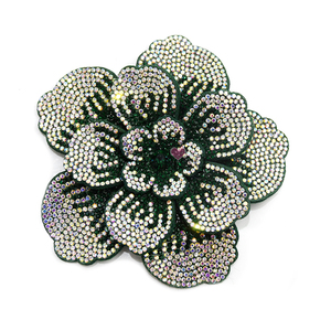 WBF-275 di lusso fatto a mano da donna 3D fiore strass spilla Patch accessori per la lavorazione dell'indumento - Product Image 6