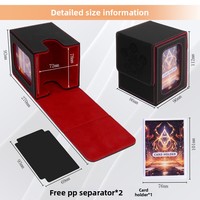 Boîte de rangement pour cartes de jeu de société, capacité de 60+ cartes à double pochette et 100+ cartes à simple pochette, support TCG CCG, logo personnalisé, vente en gros