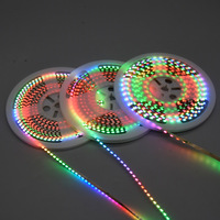 Bande LED RGB à émission latérale DC5V, pixels adressables, lumière flexible, 4020 SMD 144 LED, ruban LED numérique intelligent pour éclairage de scène et signalétique