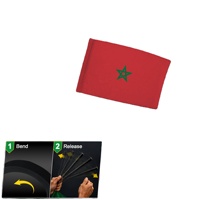 Drapeau du Maroc imprimé sur mesure OEM ODM 17,7x11,8 pouces avec poignée en EVA haute densité et mât flexible – Bannière pour supporters sportifs