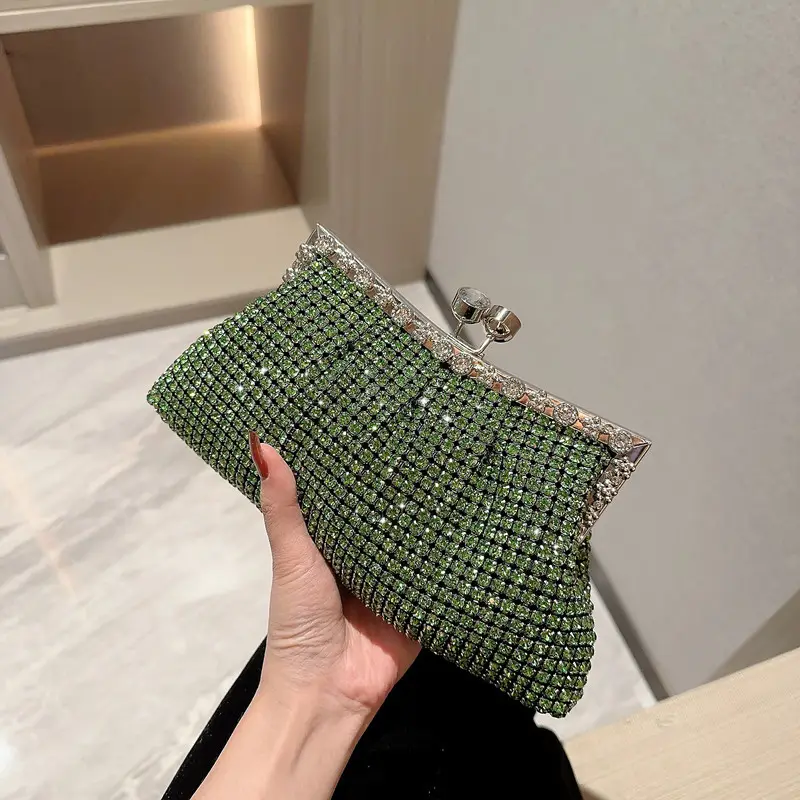 Sac de soirée luxueux strass pochette scintillante sac de mariage robe assortie sac à main diamant banquet pochette