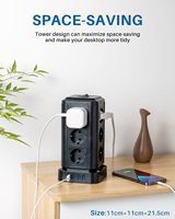 Multiprise électrique de type tour avec USB, extension de câblage, vente en gros usine BSCI pour l'UE