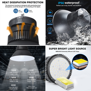 Exporteur Hot Sales <span class=keywords><strong>LED</strong></span> High Bay Verlichting voor Industrie en Fabrieken 100W 150W 200W 250W 300W Hoge Helderheid High Bay Verlichting - Product Image 4