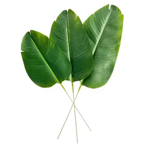 KEWEI 446 Golden Supplier Artificial Banana Palm Plants Giant Leaves Silk Greenery Hotel Decoration