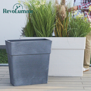 กระถางดอกไม้พลาสติกขนาดใหญ่แบบมินิมอลสุดสร้างสรรค์เคลือบวัสดุ PP สำหรับปลูกต้นไม้กลางแจ้งหรือห้างสรรพสินค้า - Product Image 3
