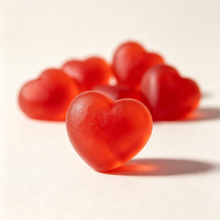 Halal rode hartvormige gummy snoepjes met fruit smaak, bulk verpakking voor Valentijnsdag, bruiloften, feesten, aangepaste private label.