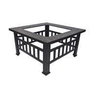 Table de brasero SEJR 32 pouces 3-en-1 en acier, grande table de cuisson extérieure au charbon de bois avec double seau à glace, résistante à la chaleur pour 4 à 8 personnes