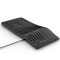 Clavier à fil USB ergonomique Wave avec repose-poignet rembourré et béquille intégrée