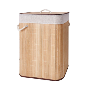 Cesto de <span class=keywords><strong>Ropa</strong></span> <span class=keywords><strong>Sucia</strong></span> Tejido de Bambú, Cesta de Almacenamiento Plegable para Dormitorio, Cesta de Juguetes para Niños con Tapa, Cesta de Lavandería - Product Image 3