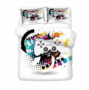 Venta al por mayor 3D Impreso <span class=keywords><strong>Gamer</strong></span> Juego de cama China Fabricado Funda nórdica y sábana de poliéster Edredón barato Cubiertas de lino - Product Image 4