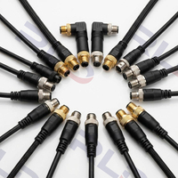 AMSONE Ip67 Industriel M5 M8 M9 M16 M23 7/8 2 3 4 5 6 7 8 9 10 12 13 14 16 Broches 3Pin Câble Fil Circulaire Étanche M12 Connecteur