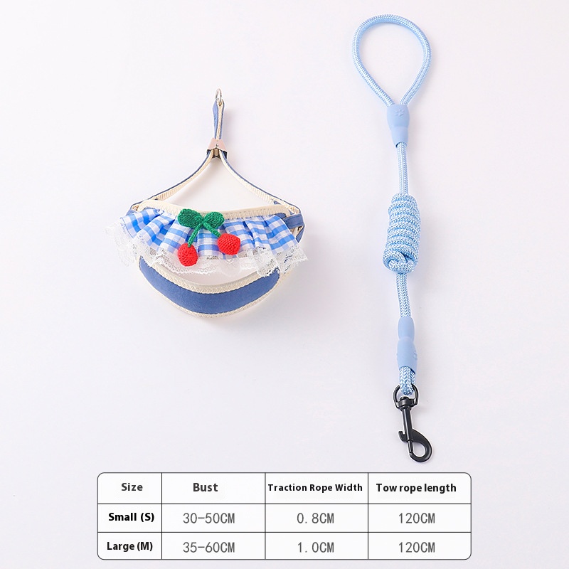 1Harnais+1 laisse Bleu