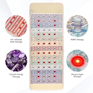 Alfombrilla de Cristal de Amatista con Terapia PEMF Personalizada Decavem, Alfombrilla de Chakra Infrarroja con Luz LED de Fotones, Colchón Corporal de Piedras Preciosas de Jade y Turmalina - Product Image 2