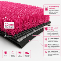 Gazon artificiel rose pour extérieur, pelouse synthétique anti-UV, tapis en plastique pour aménagement paysager et mariages
