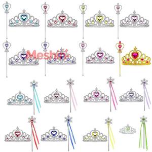 MS - Juego de Accesorios de Regalo para Niñas, Corona y Varita Mágica de Princesa para Fiesta de Halloween, Varios Estilos - Product Image 1
