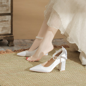 Scarpe da <span class=keywords><strong>Donna</strong></span> Eleganti con Tacco Alto 6-8cm, Sandali da Sposa, Scarpe Taglie Grandi per Feste, Suola in Gomma per Tutte le Stagioni - Product Image 4