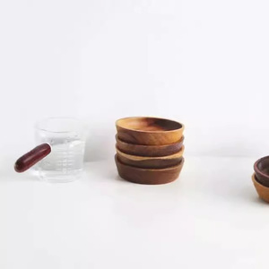 Solid Wood Serving <b>Trays</b> With Dividers <b>Small</b> Round Plates And Spoons For Snacks And Condiments Handmade Food Safe - Product Image 2